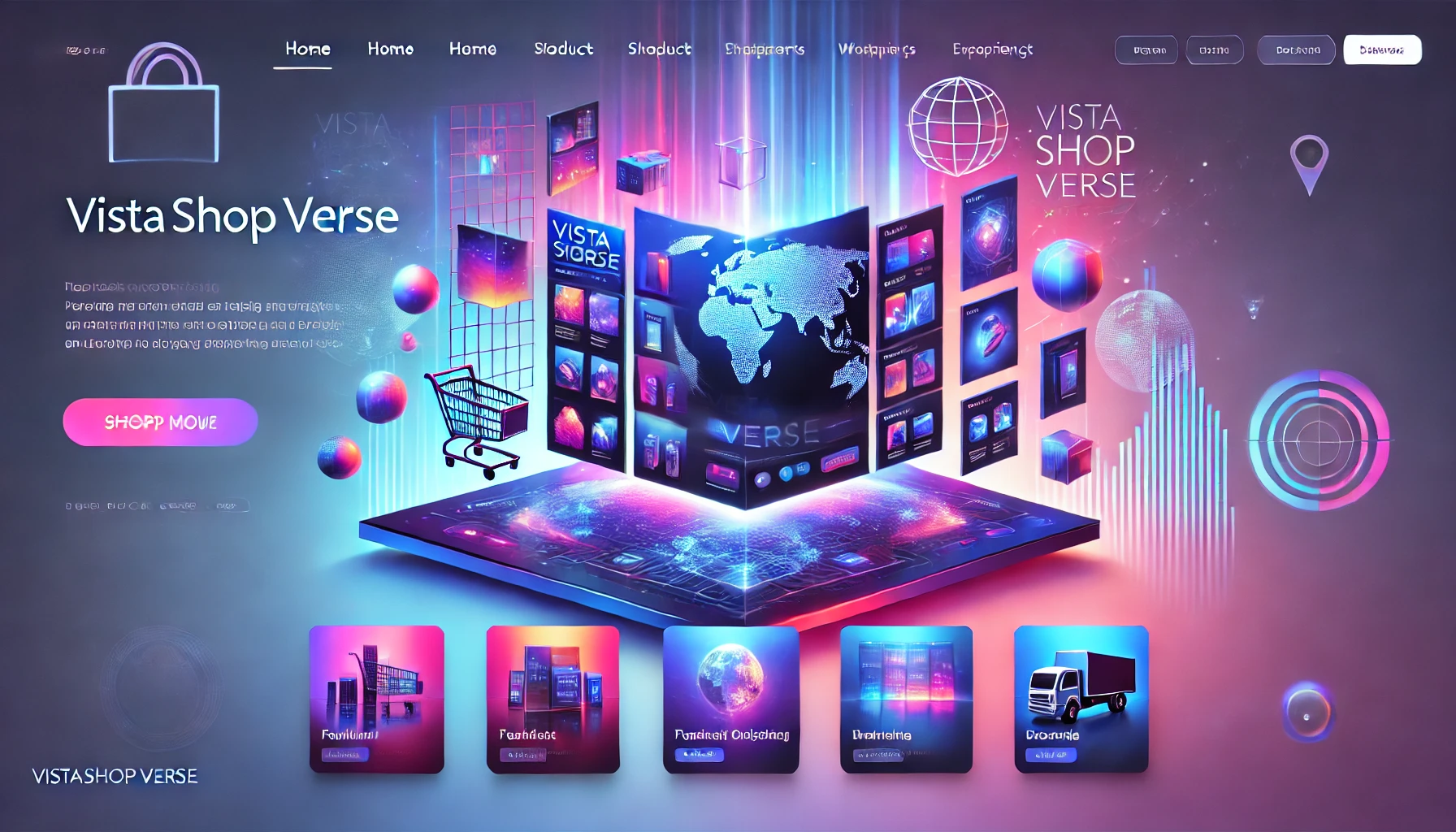 Landing page of VistaShopVerse